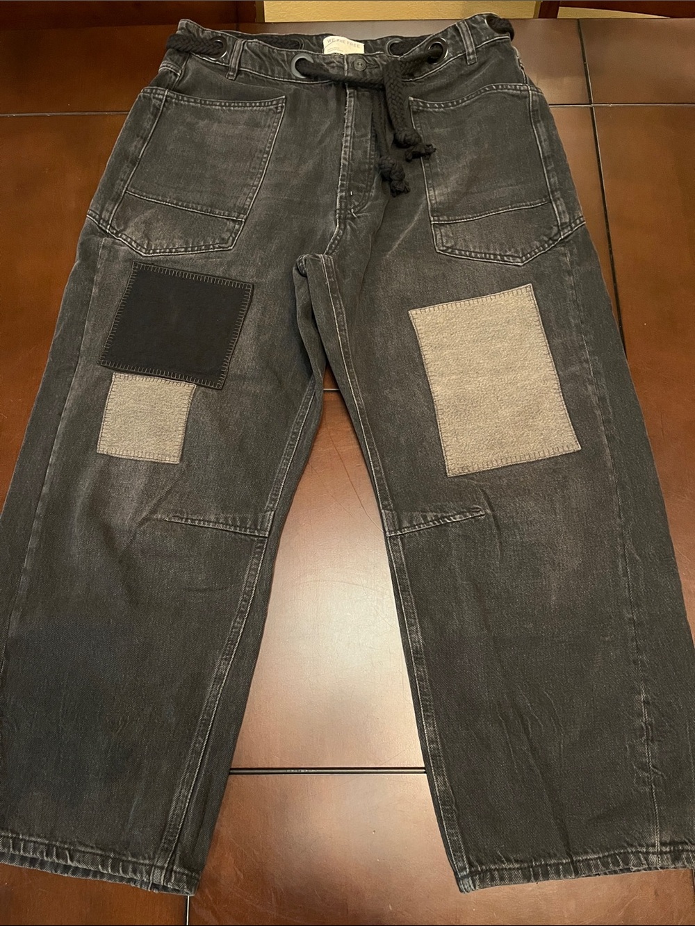 We The Free Moxie Pull-on Barrel jeans Black NWOT
